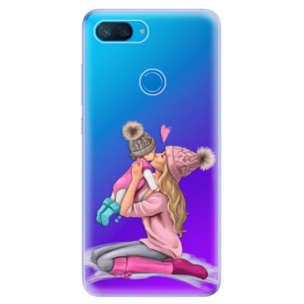 Odolné silikónové puzdro iSaprio - Kissing Mom - Blond and Girl - Xiaomi Mi 8 Lite