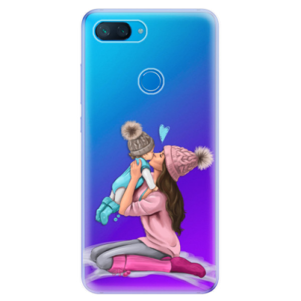 Odolné silikónové puzdro iSaprio - Kissing Mom - Brunette and Boy - Xiaomi Mi 8 Lite