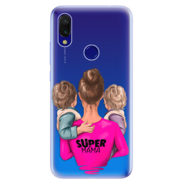 Odolné silikónové puzdro iSaprio - Super Mama - Two Boys - Xiaomi Redmi 7
