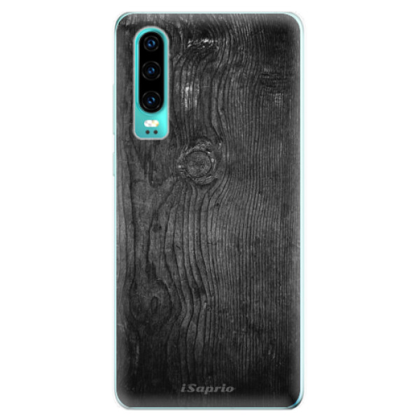 Odolné silikónové puzdro iSaprio - Black Wood 13 - Huawei P30