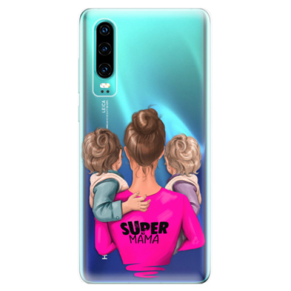 Odolné silikónové puzdro iSaprio - Super Mama - Two Boys - Huawei P30