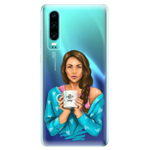 Odolné silikónové puzdro iSaprio - Coffe Now - Brunette - Huawei P30