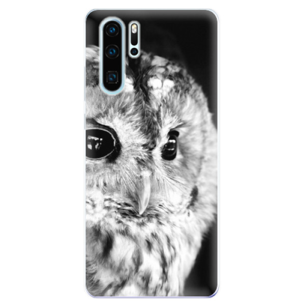 Odolné silikónové puzdro iSaprio - BW Owl - Huawei P30 Pro