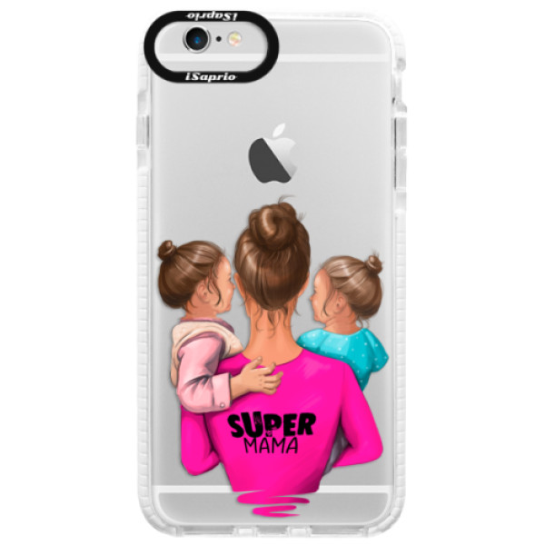 Silikónové púzdro Bumper iSaprio - Super Mama - Two Girls - iPhone 6/6S