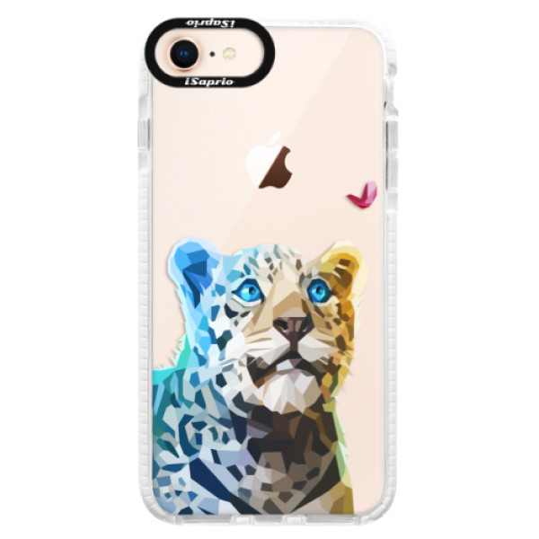 Silikónové púzdro Bumper iSaprio - Leopard With Butterfly - iPhone 8