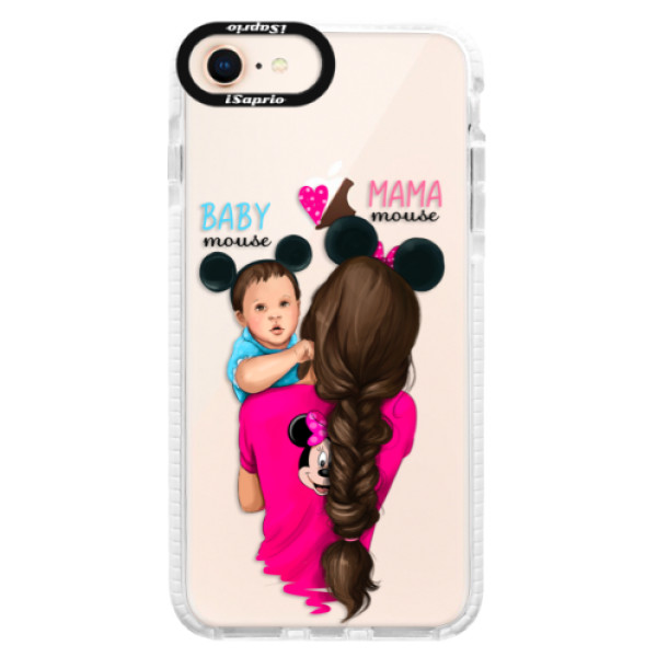 Silikónové púzdro Bumper iSaprio - Mama Mouse Brunette and Boy - iPhone 8