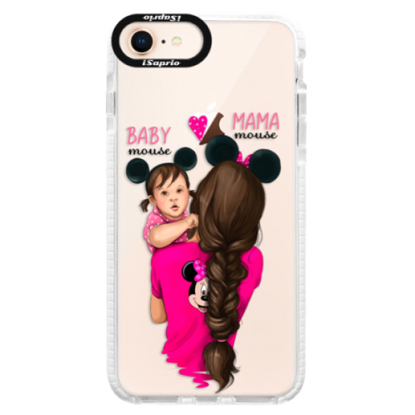 Silikónové púzdro Bumper iSaprio - Mama Mouse Brunette and Girl - iPhone 8