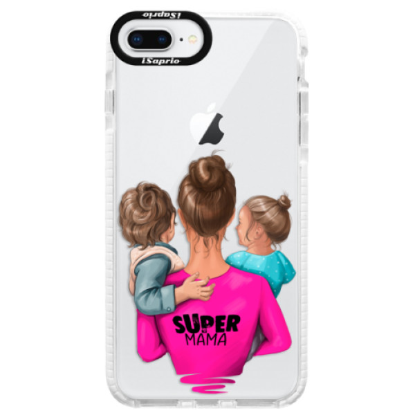Silikónové púzdro Bumper iSaprio - Super Mama - Boy and Girl - iPhone 8 Plus