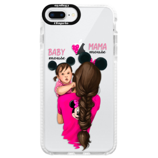 Silikónové púzdro Bumper iSaprio - Mama Mouse Brunette and Girl - iPhone 8 Plus