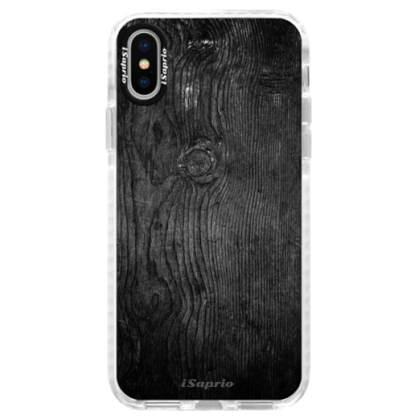 Silikónové púzdro Bumper iSaprio - Black Wood 13 - iPhone X