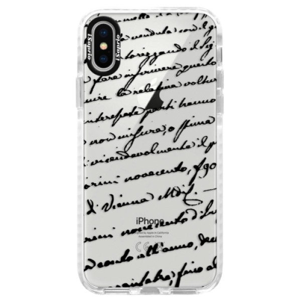 Silikónové púzdro Bumper iSaprio - Handwriting 01 - black - iPhone X