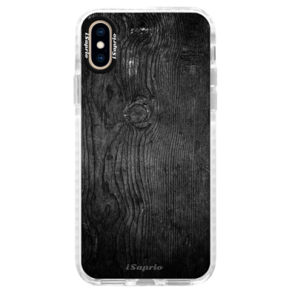 Silikónové púzdro Bumper iSaprio - Black Wood 13 - iPhone XS