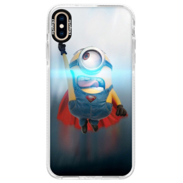Silikónové púzdro Bumper iSaprio - Mimons Superman 02 - iPhone XS Max