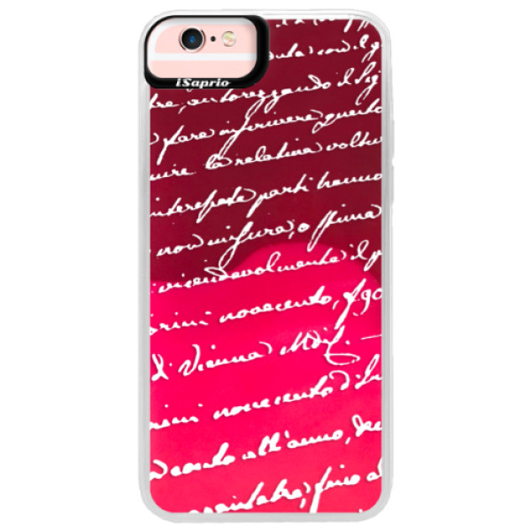 Neónové púzdro Pink iSaprio - Handwriting 01 - white - iPhone 6 Plus/6S Plus