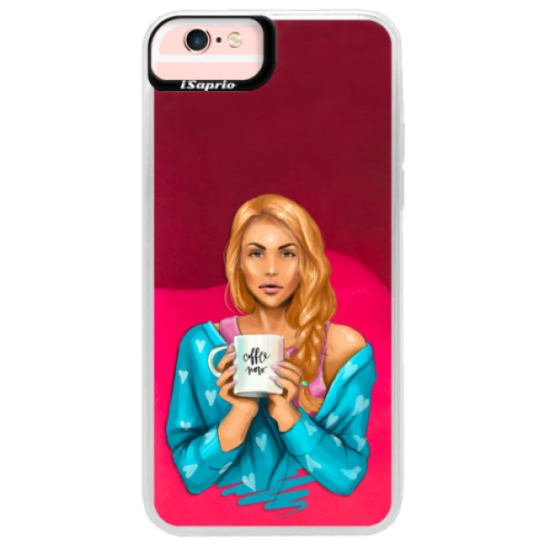Neónové púzdro Pink iSaprio - Coffe Now - Redhead - iPhone 6 Plus/6S Plus