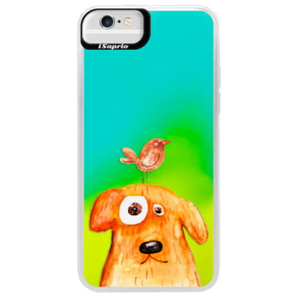 Neónové puzdro Blue iSaprio - Dog And Bird - iPhone 6 Plus/6S Plus