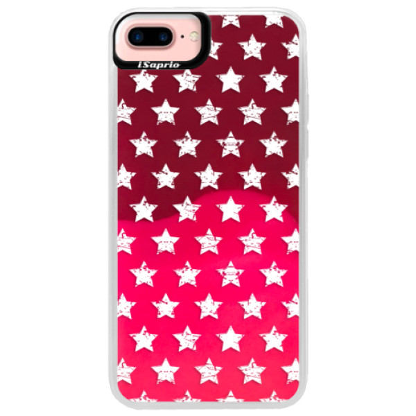 Neónové púzdro Pink iSaprio - Stars Pattern - white - iPhone 7 Plus