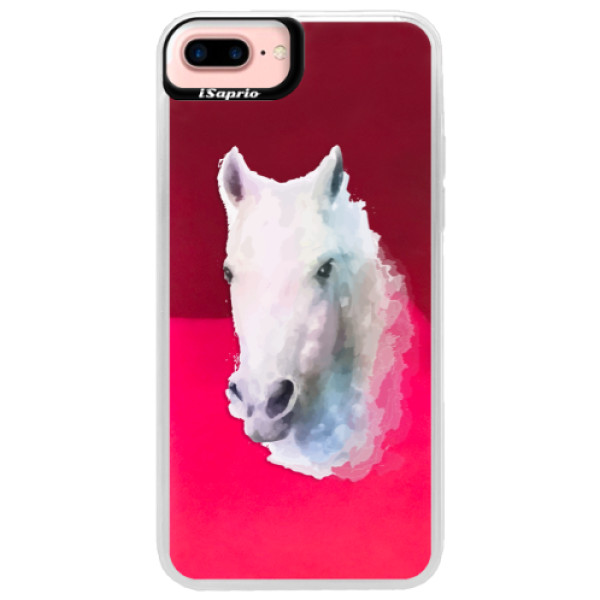 Neónové púzdro Pink iSaprio - Horse 01 - iPhone 7 Plus