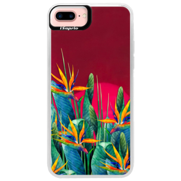 Neónové púzdro Pink iSaprio - Exotic Flowers - iPhone 7 Plus