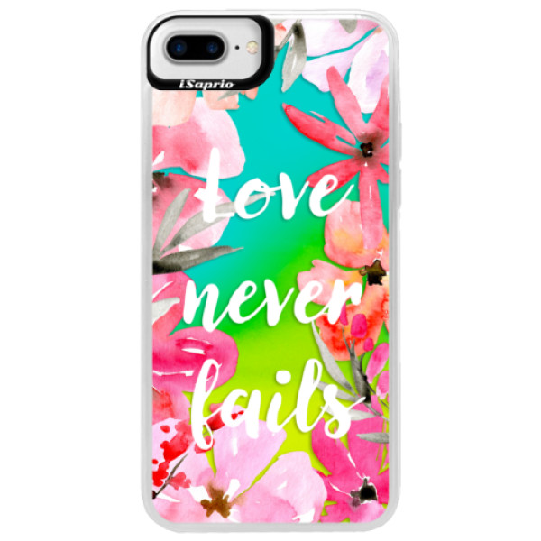 Neónové puzdro Blue iSaprio - Love Never Fails - iPhone 7 Plus