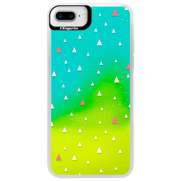 E-shop Neónové puzdro Blue iSaprio - Abstract Triangles 02 - white - iPhone 7 Plus