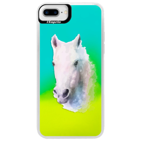 Neónové puzdro Blue iSaprio - Horse 01 - iPhone 7 Plus