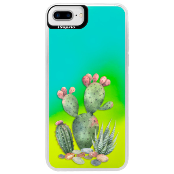Neónové puzdro Blue iSaprio - Cacti 01 - iPhone 7 Plus