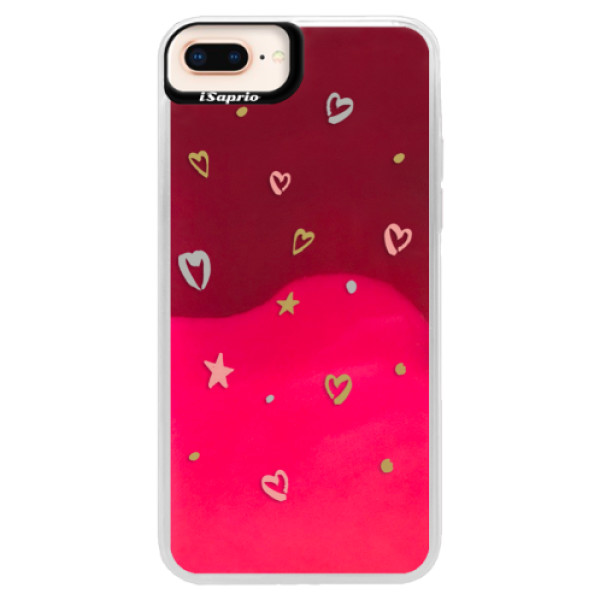 Neónové púzdro Pink iSaprio - Lovely Pattern - iPhone 8 Plus