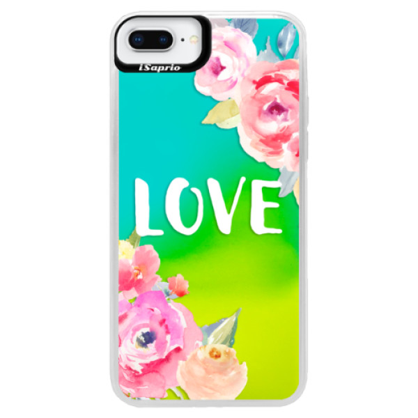 Neónové puzdro Blue iSaprio - Love - iPhone 8 Plus