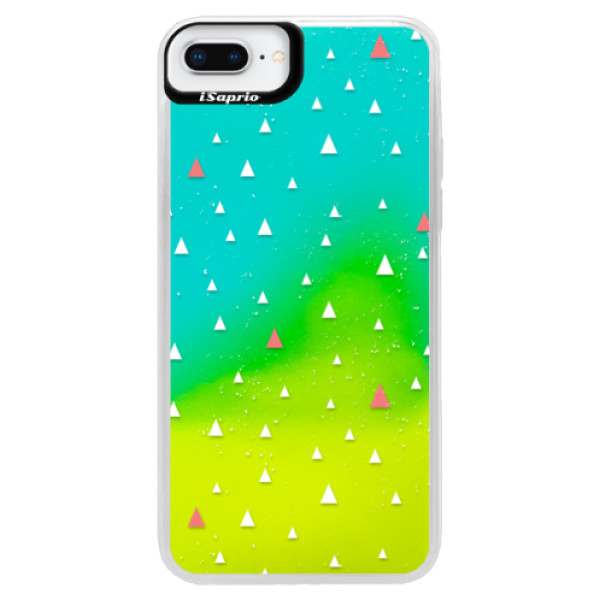 E-shop Neónové puzdro Blue iSaprio - Abstract Triangles 02 - white - iPhone 8 Plus