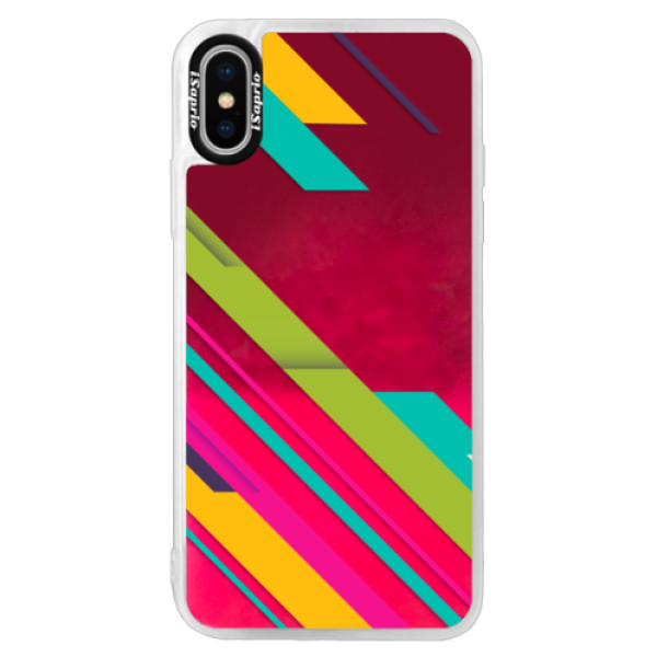 Neónové púzdro Pink iSaprio - Color Stripes 03 - iPhone X