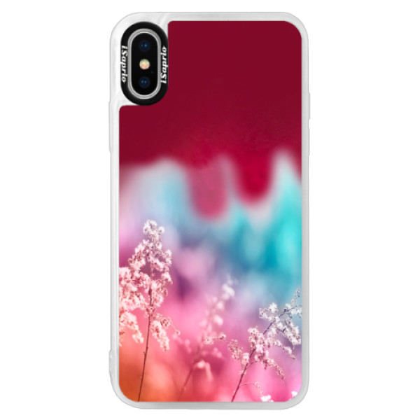 Neónové púzdro Pink iSaprio - Rainbow Grass - iPhone X