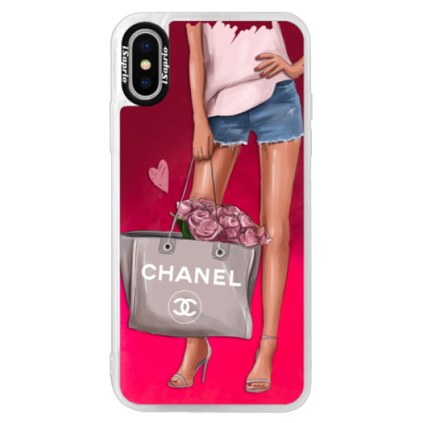Neónové púzdro Pink iSaprio - Fashion Bag - iPhone X
