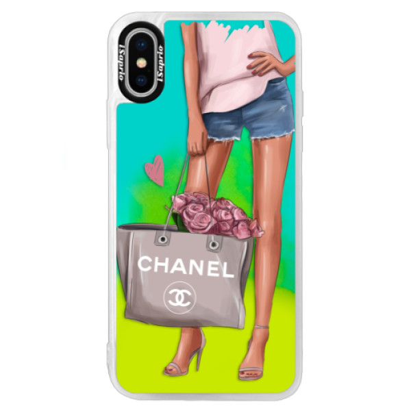 Neónové puzdro Blue iSaprio - Fashion Bag - iPhone X
