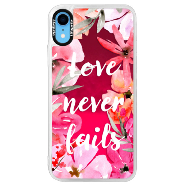 Neónové púzdro Pink iSaprio - Love Never Fails - iPhone XR