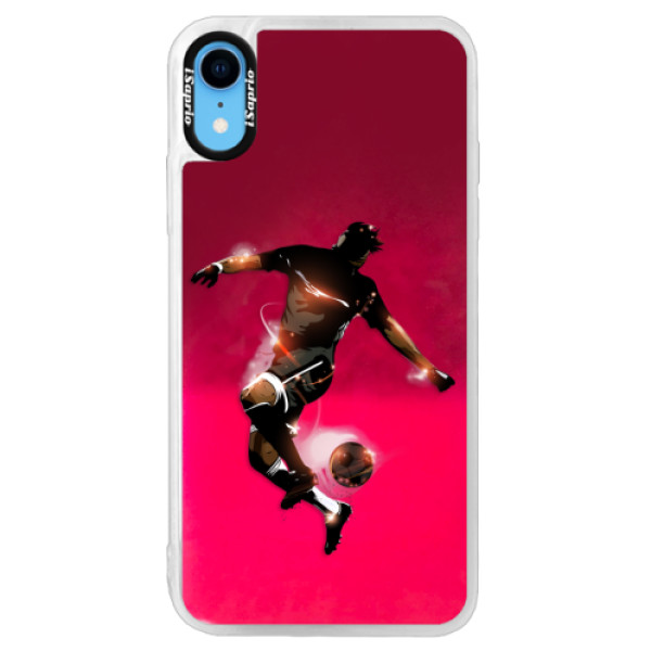 Neónové púzdro Pink iSaprio - Fotball 01 - iPhone XR
