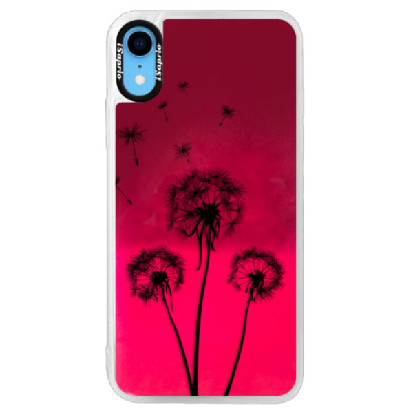 Neónové púzdro Pink iSaprio - Three Dandelions - black - iPhone XR