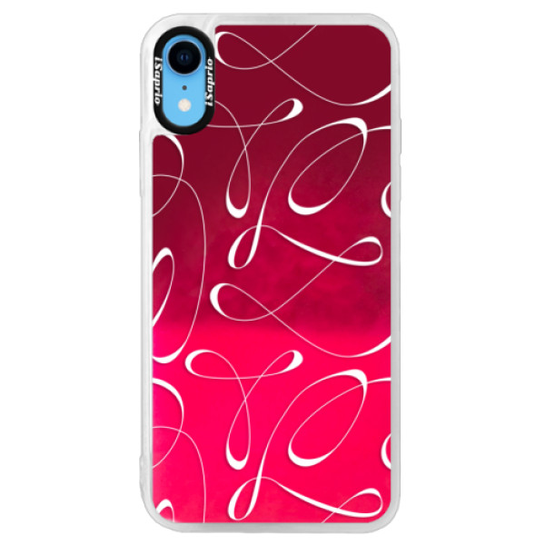 Neónové púzdro Pink iSaprio - Fancy - white - iPhone XR