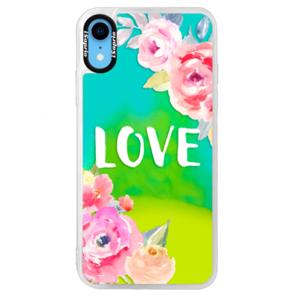Neónové puzdro Blue iSaprio - Love - iPhone XR