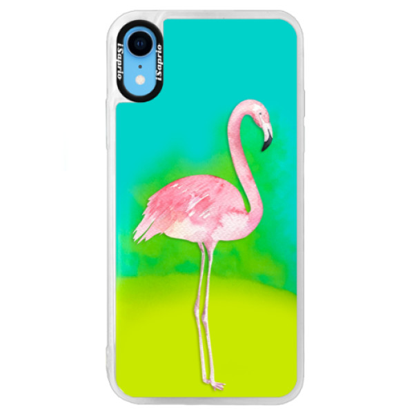Neónové puzdro Blue iSaprio - Flamingo 01 - iPhone XR
