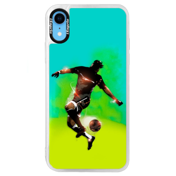 Neónové puzdro Blue iSaprio - Fotball 01 - iPhone XR