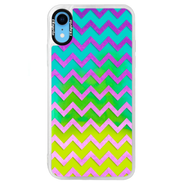 Neónové puzdro Blue iSaprio - Zigzag - purple - iPhone XR