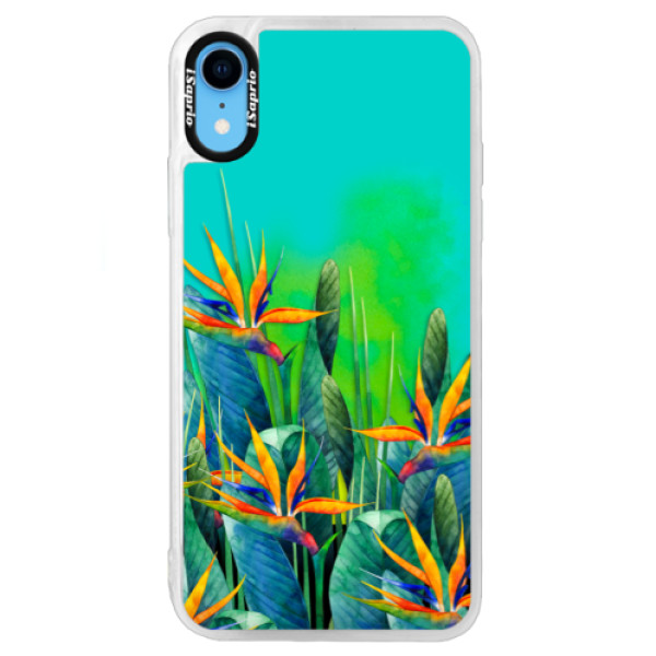 Neónové puzdro Blue iSaprio - Exotic Flowers - iPhone XR
