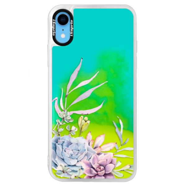 Neónové puzdro Blue iSaprio - Succulent 01 - iPhone XR