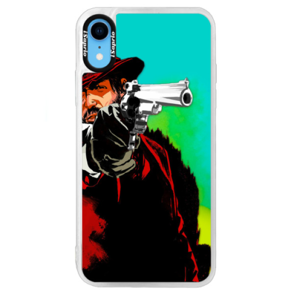 Neónové puzdro Blue iSaprio - Red Sheriff - iPhone XR