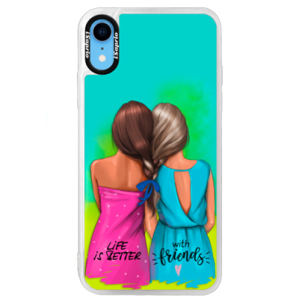 Neónové puzdro Blue iSaprio - Best Friends - iPhone XR