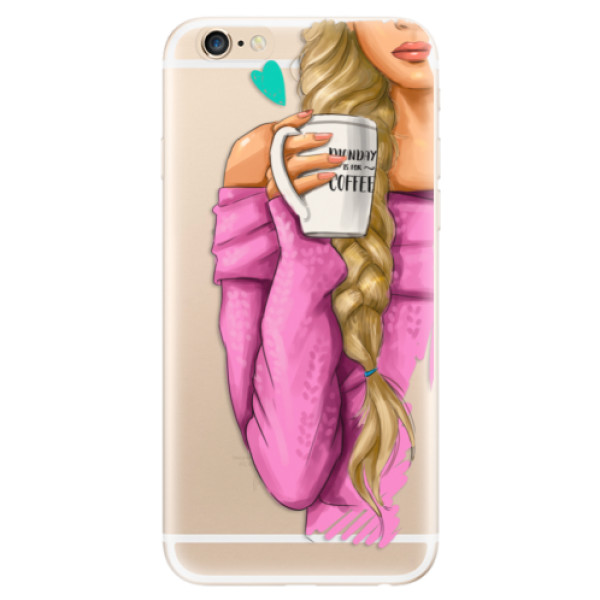 Odolné silikónové puzdro iSaprio - My Coffe and Blond Girl - iPhone 6/6S