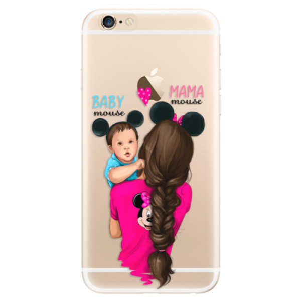 Odolné silikónové puzdro iSaprio - Mama Mouse Brunette and Boy - iPhone 6/6S