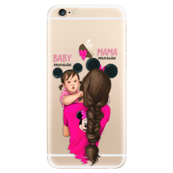 Odolné silikónové puzdro iSaprio - Mama Mouse Brunette and Girl - iPhone 6/6S