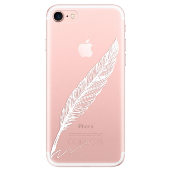 Odolné silikónové puzdro iSaprio - Writing By Feather - white - iPhone 7